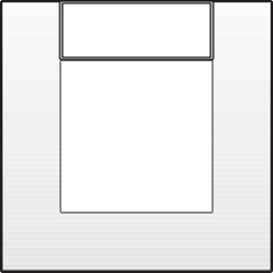 Enkelvoudige afdekplaat met tekstveld voor gebruik in installatiekanal